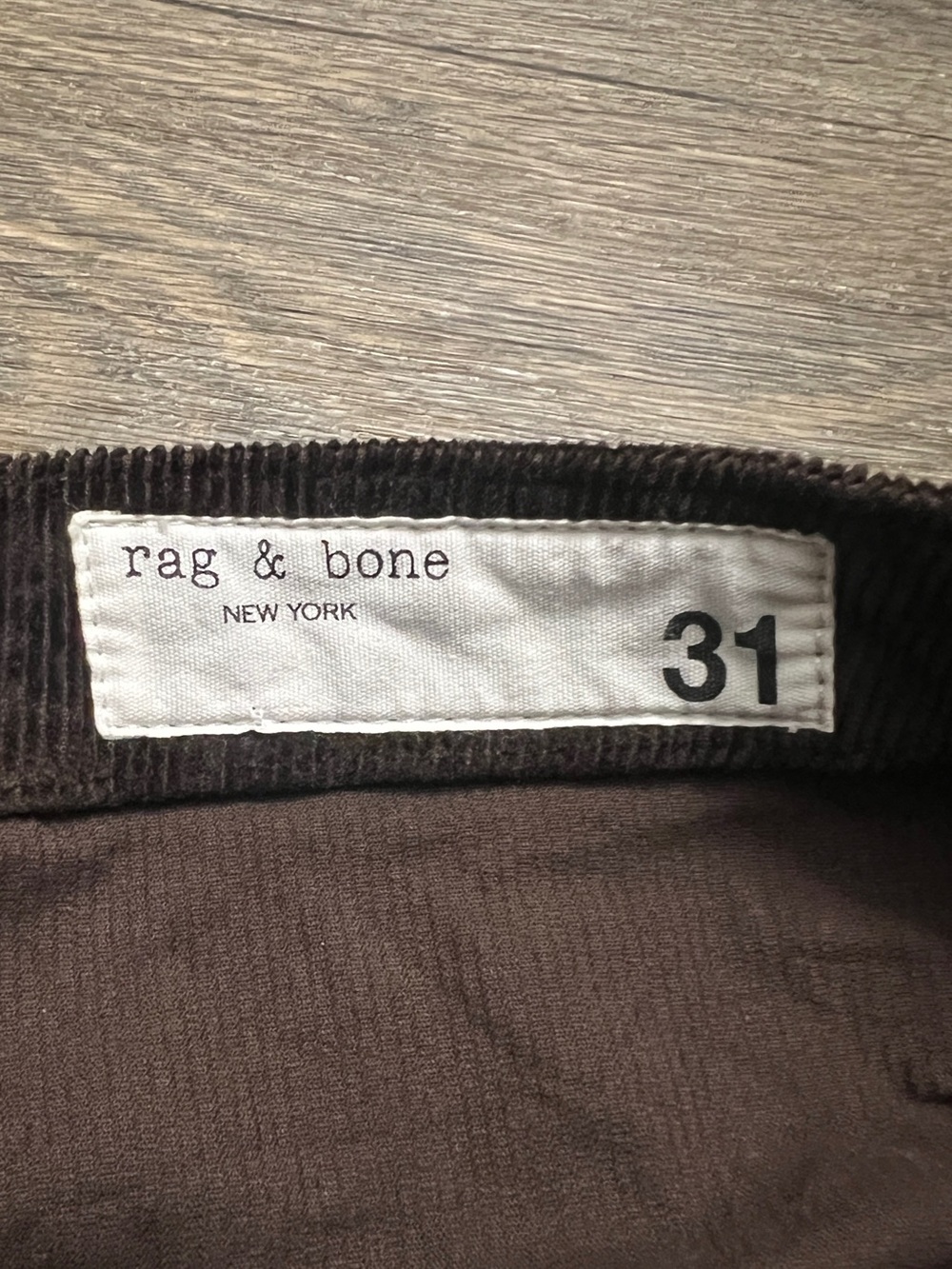 Rag & Bone Charlie Ankle Barrel Corduroy Pants Dark Brown Size 31 - Picture 7 of 11